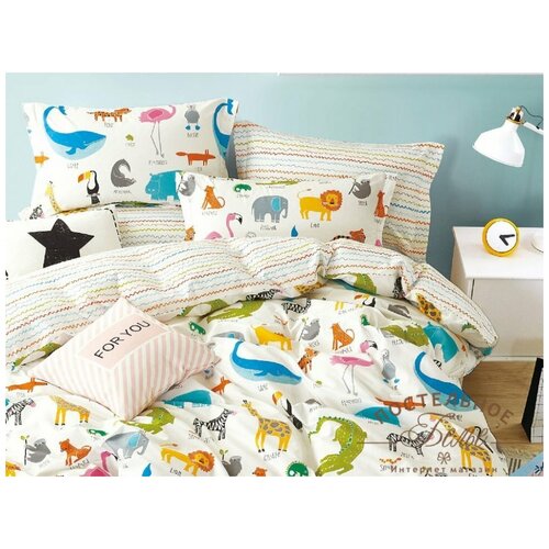 фото Комплект постельного белья 1,5-спальный, печатный сатин 1557-4xs asabella