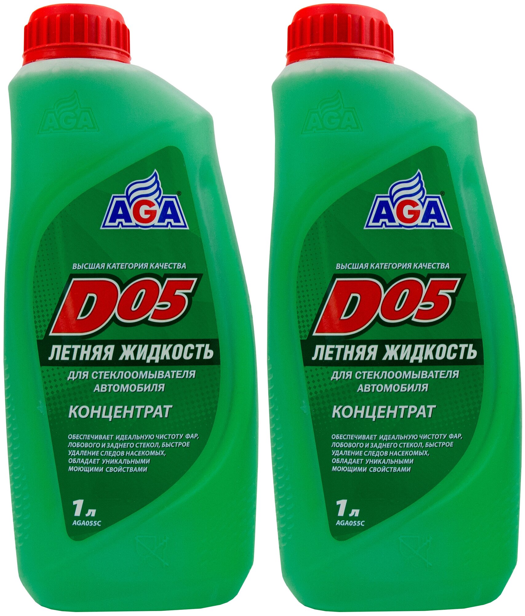 Жидкость стеклоомывателя летняя 946 мл AGA "D05" / омывающая жидкость (омывайка летняя) концентрат AGA055С комплект из 2 шт AGA055С(2)