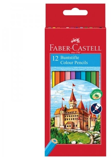 Карандаши цветные Faber-Castell Eco Замок с точилкой 12 шт. - фото №4