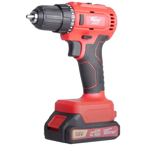 Аккум дрель-шуруповерт WORTEX BD 2025 DLi в чем ALL1 180 В бесщёточный 2 акк 20 Ач Li-Ion 2 скор 50 Нм шурупы до 9 мм BD2025DLi1029 703000₽