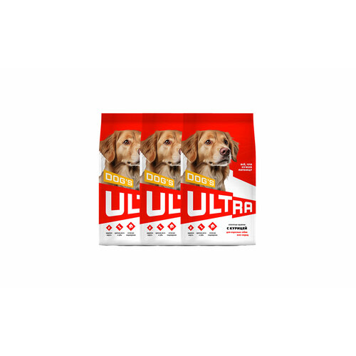 ULTRA Полнорационный сухой корм для взроcлых собак всех пород с курицей 3 кг х 3 шт.