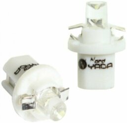 Светодиод 12V T5B8,5d-02 1LED W1.2W Base:B8.5D 0.13W 2lm белый с патрономTM NORD YADA (2шт)