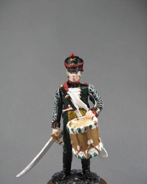 Оловянный солдатик 54мм, Барабанщик армейской пешей артиллерии, 1814 г. Россия