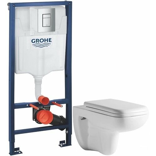 Комплект подвесной унитаз Orange C03-100W + система инсталляции Grohe 38772001