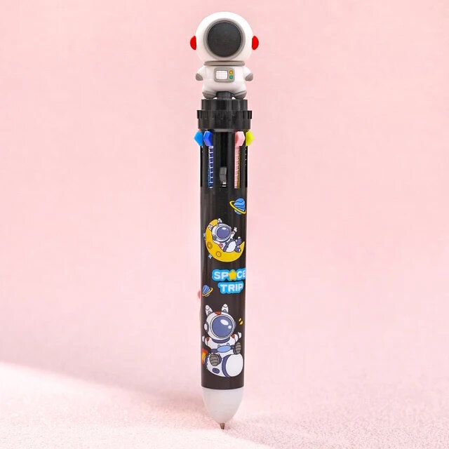 Ручка многоцветная шариковая "Космонавт" 10 цветов (Черный корпус)