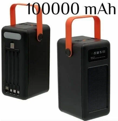 Внешний аккумулятор для телефона, зарядное устройство повербанк, power bank с солнечной батареей, powerbank 100000 mah быстрая зарядка, черный