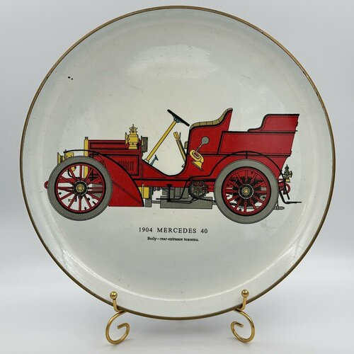 Поднос с изображением кабриолета Mercedes 1904 года, пластик, Западная Европа, 1980-2000 гг.