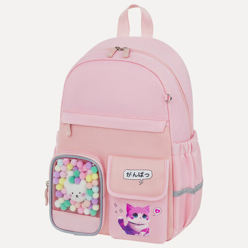 Изображение товара Рюкзак Brauberg Pastel Anime Kitten, с термонашивками в комплекте, персиковый, 40х29х14 см, 16L