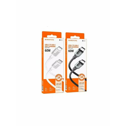 Кабель TypeC - TypeC BOROFONE BX101 60W (белый) 1м кабель type c – type c тайпси тайпси для быстрой зарядки 1 метр белый в коробке дисконт63