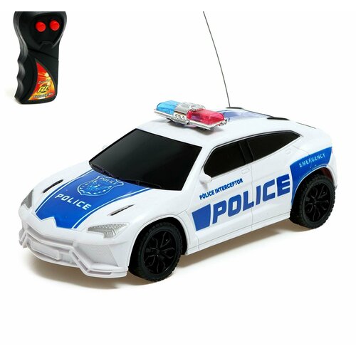 Машина радиоуправляемая Полиция, работает от батареек, цвет бело-синий