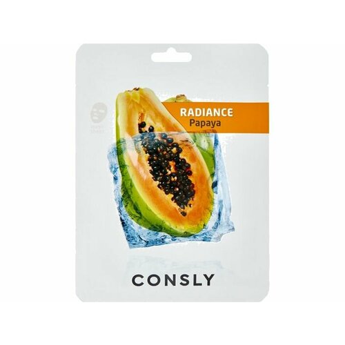 выравнивающая тон кожи тканевая маска с экстрактом папайи consly papaya radiance mask pack 1 шт Выравнивающая тон кожи тканевая маска с экстрактом папайи CONSLY Papaya Radiance Mask Pack