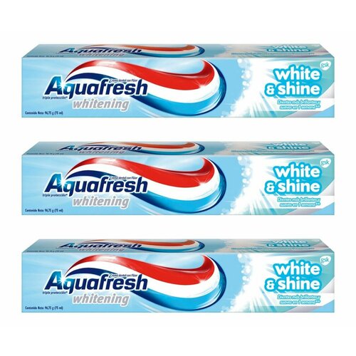 Aquafresh Зубная паста Сияющая белизна, 75 мл, 3 шт.