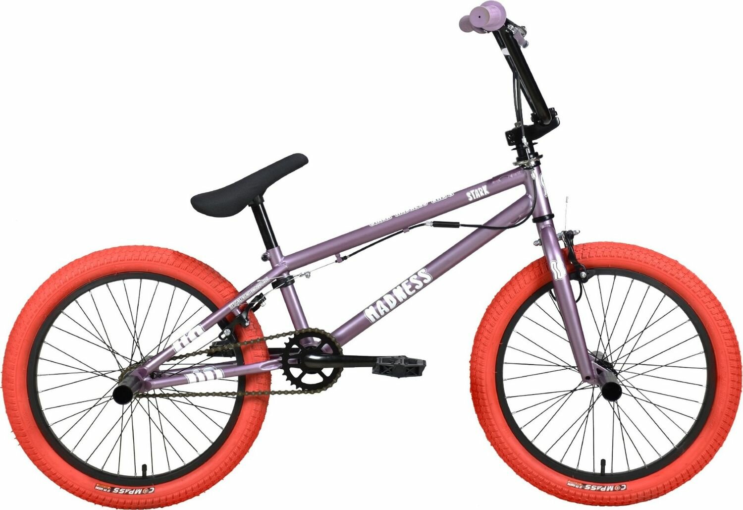 Велосипед Stark Madness BMX 2 (2024) (Велосипед Stark'24 Madness BMX 2 фиолетово-серый/перламутр/красный, HQ-0014367)