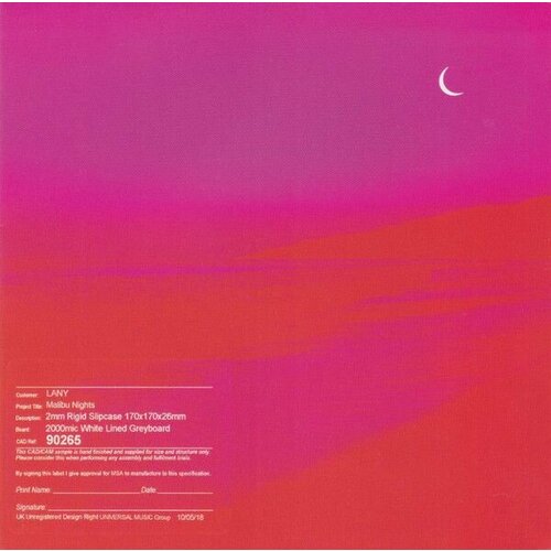 AudioCD LANY. Malibu Nights (CD) audio cd editors you don t know love ltd version 1 cd