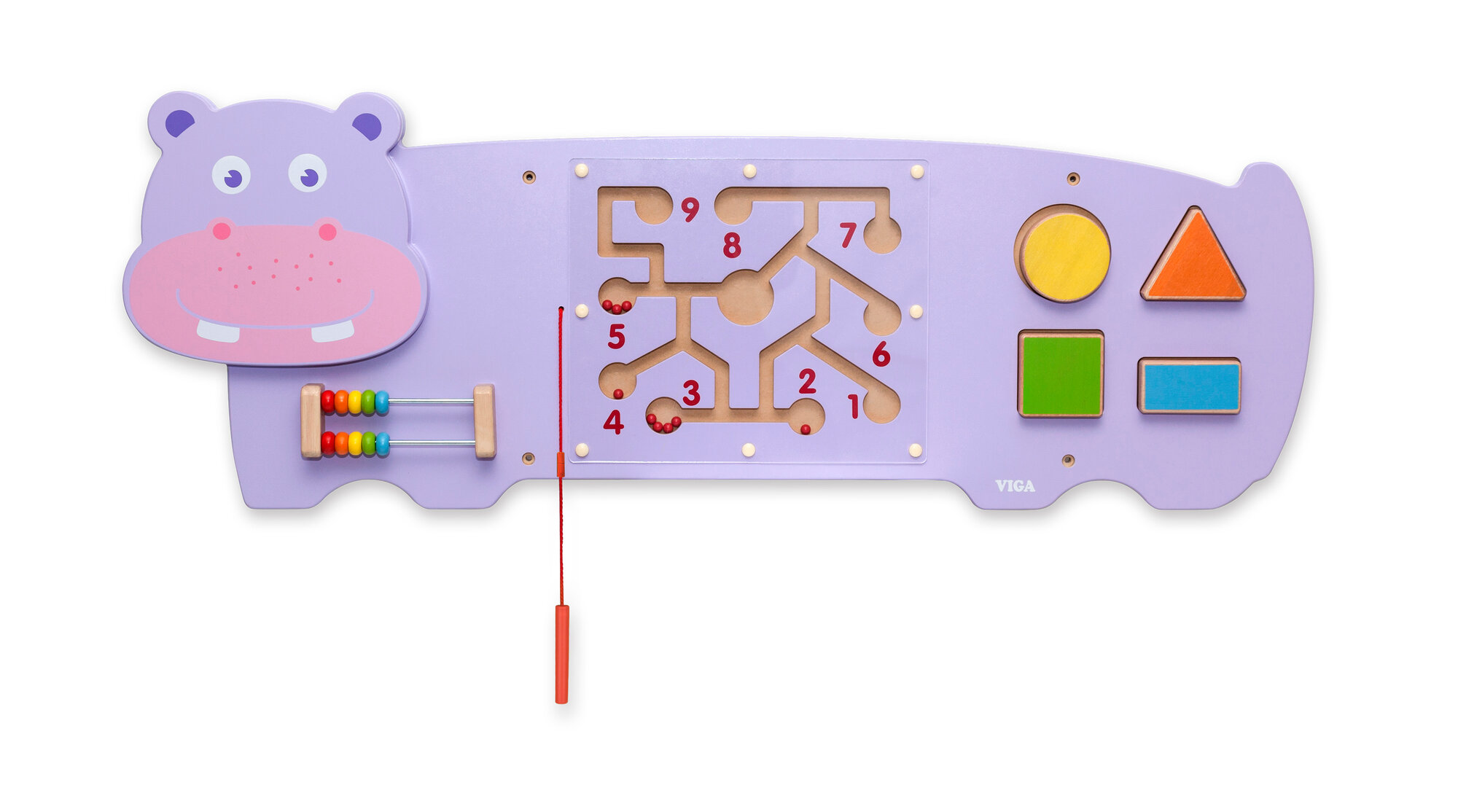Настенная игрушка-бизиборд Viga Toys Бегемот (50470) - фото №5