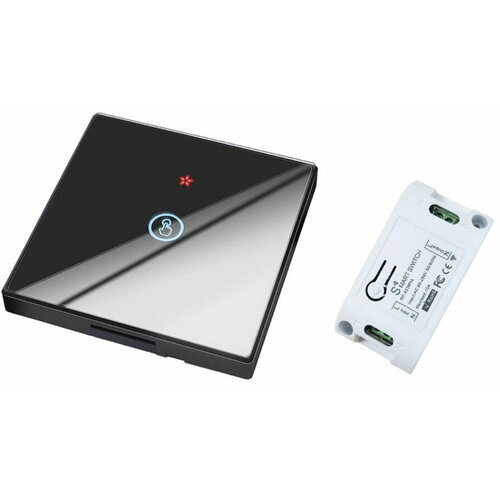 Комплект - Беспроводной выключатель 1-канальный RF 433Mhz черный SRF1B + Радиореле одноканальное D01R