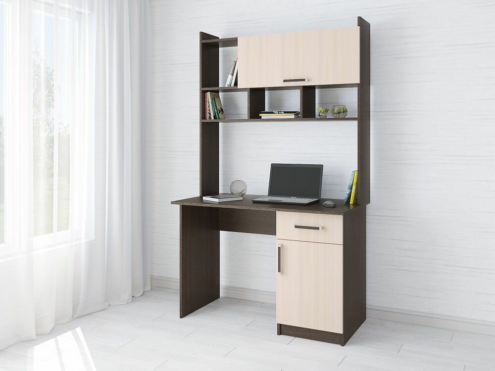фото Компьютерный стол "Квартет-10" Венге / Дуб молочный