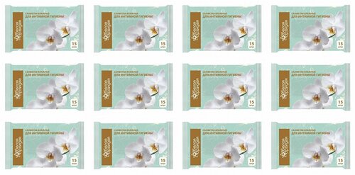 Белая Орхидея Салфетки влажные для интимной гигиены, 15 шт, 12 упаковок