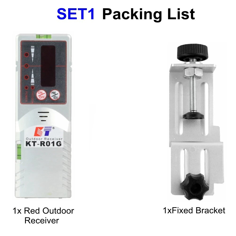 Лазерный приемник уровня KaiTian профессиональный высокоточный уличный детектор для зеленого 4D красного 12-линейного самовыравнивающегося лазерного уровня 360 Red Level Receiver