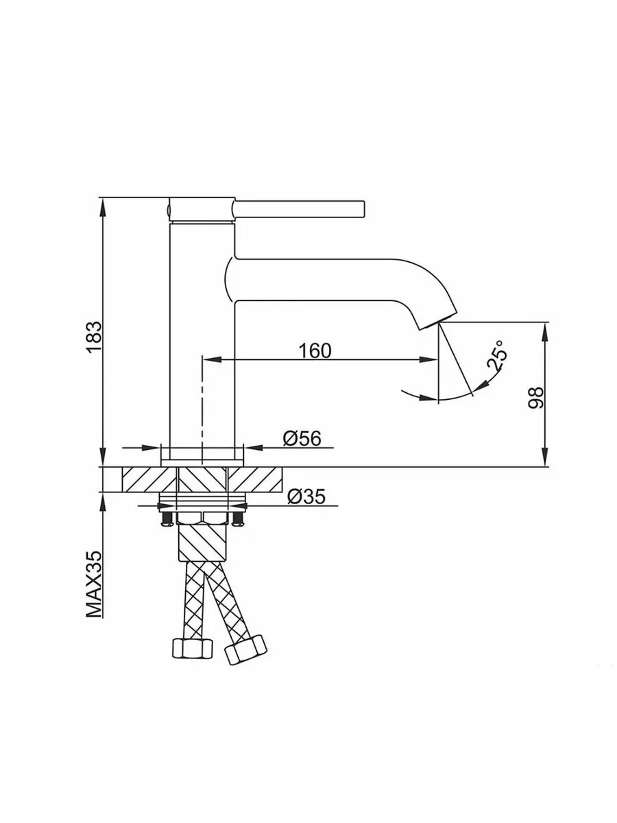 Смеситель для раковины фиксированный Gappo G1006 цвет хром, латунь — фото 1