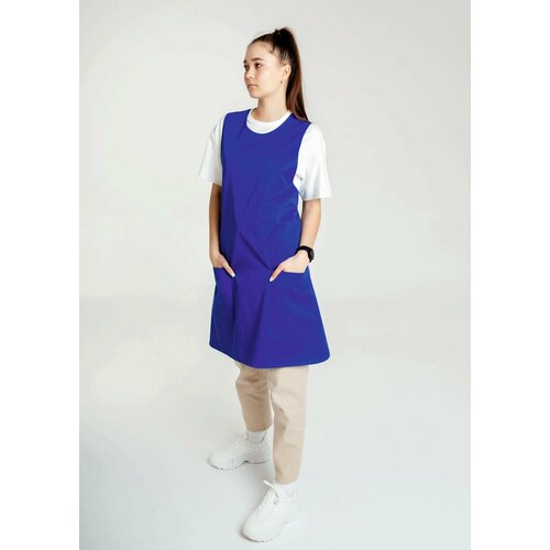 Фартук рабочий универсальный цвет васильковый размер 42-48