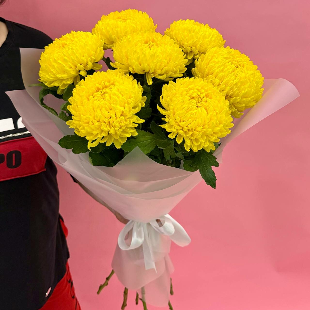 Букет желтых хризантем