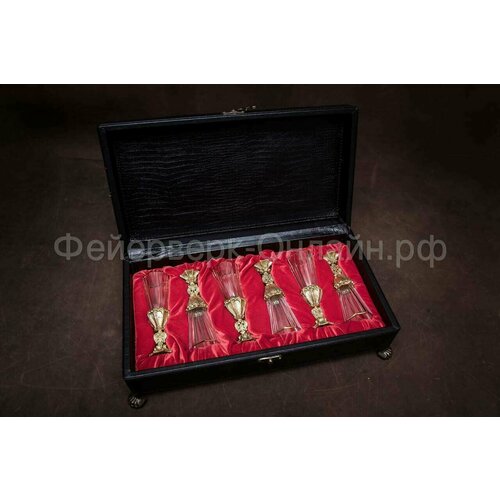 Лафитники набор Мастерская России Герб России в подарочной шкатулке, 6 шт.