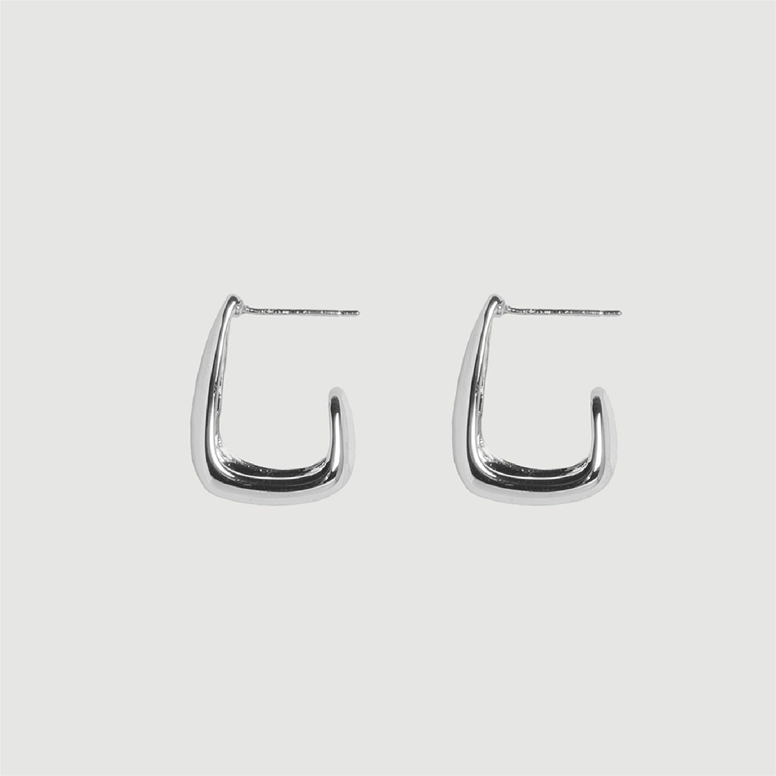 Серьги Meswero, размер 20 мм, серебряный — фото 1