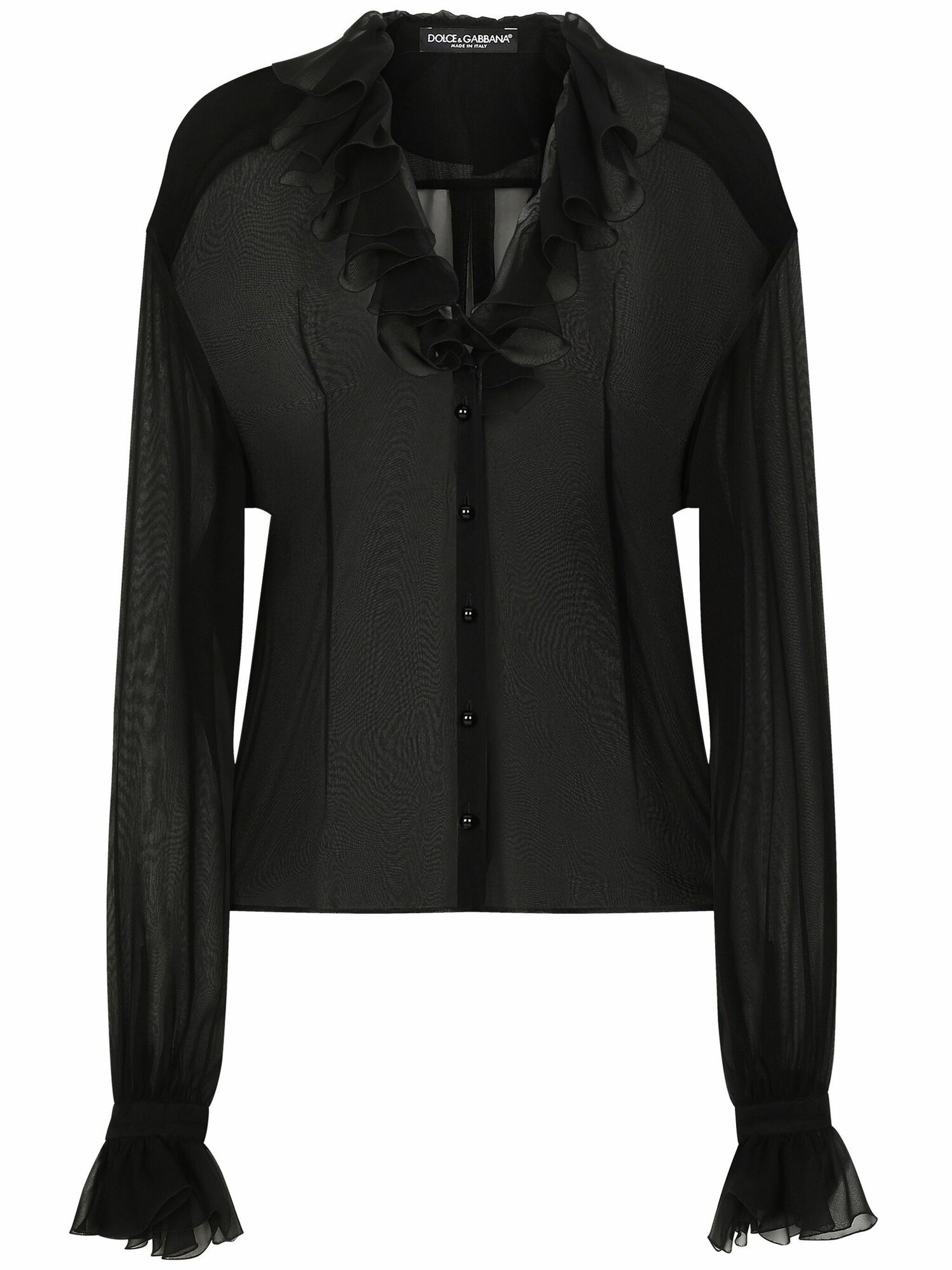 Блуза DOLCE & GABBANA Chiffon blouse, размер 44, черный