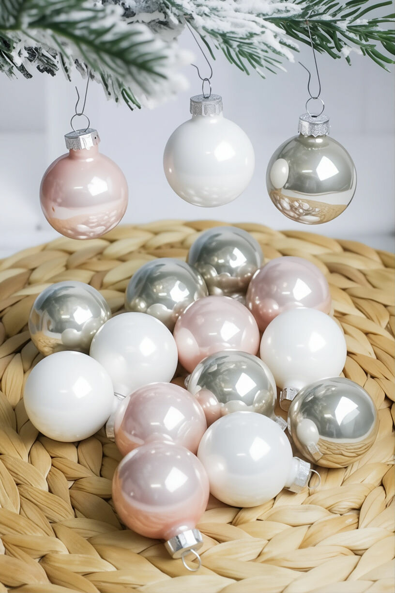 Набор стеклянных шаров Коллекция зимняя акварель, эмаль, 35 мм, 16 шт, Winter Deco 1001420