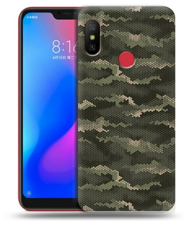 Дизайнерский силиконовый чехол для Сяоми Ми А2 Лайт / Xiaomi Mi A2 Lite Камуфляж