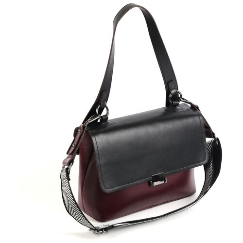 фото Женская кожаная сумка cidirro 74002 ред/блек (101983)