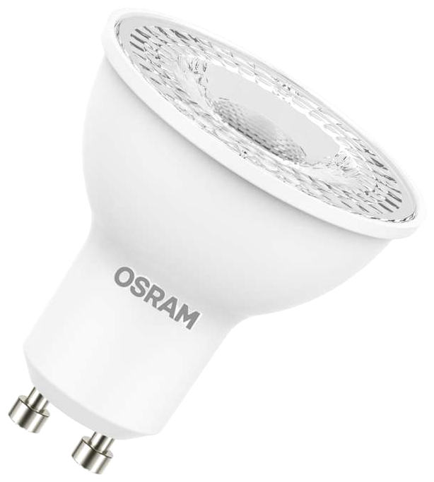 Лампа OSRAM LED Star GU10 PAR16 5Вт, светодиодная LED, 370 лм, эквивалент 50Вт, тёплый свет 3000К