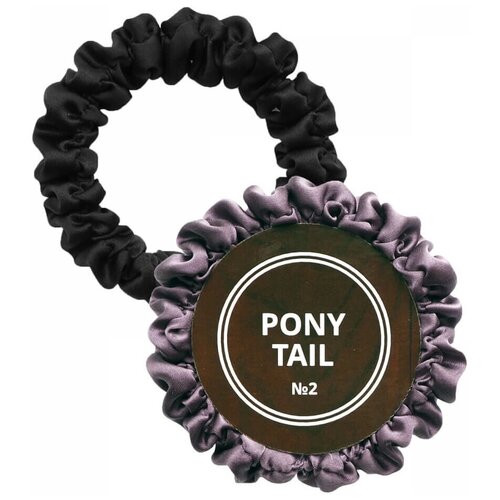 фото Pony tail шёлковые резинки для волос (2 шт) silk manufacture, лиловый и чёрный