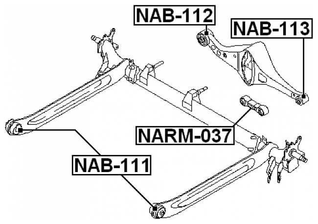 Сайлентблок задней балки Febest NAB-111