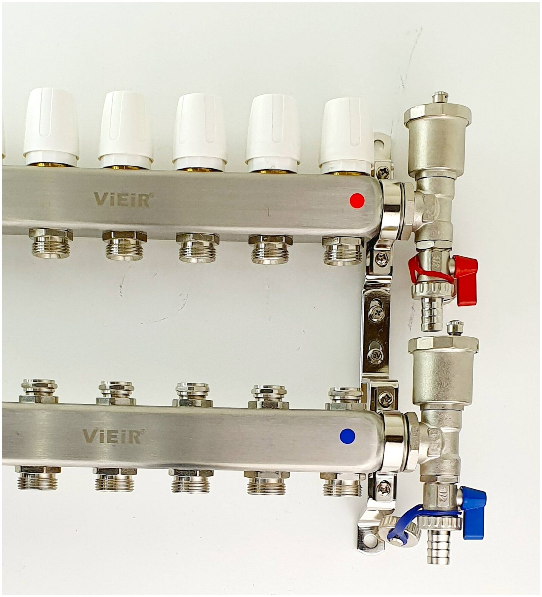 Коллектор для радиаторов 5 контуров в сборе распределительный 1"x3/4" VIEIR