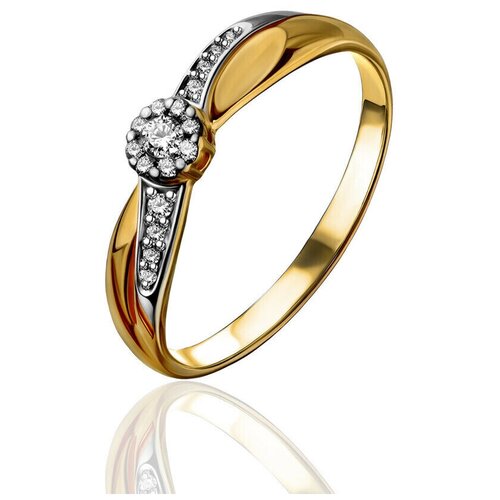 фото 54063 кольцо русские самоцветы кольцо из красного золота 585 пробы с бриллиантами "мираж",18 размер