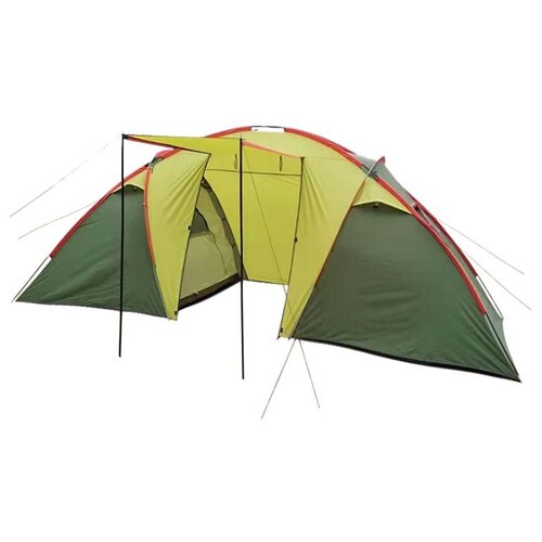 фото Палатка кемпинговая 4-местная mircamping 1002-4, двухслойная водостойкая, 2 комнаты и тамбур
