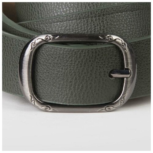 фото Ремень женский, ширина - 2,8 см, пряжка металл, цвет тёмно-зелёный mikimarket