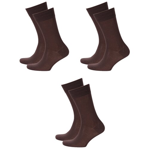 фото Носки lorenzline, 3 пары, размер 37/40, коричневый