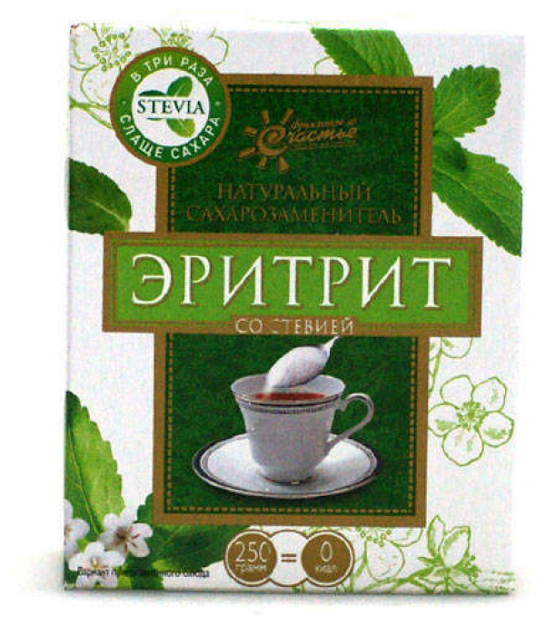 Эритрит со стевией сахарозаменитель Компания Сладкий мир, порошок 250 г.