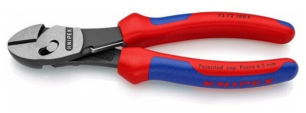 Бокорезы KNIPEX 7372180BK TwinForce® черненые черного цвета 180 mm