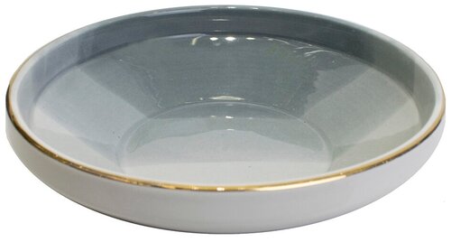 Глубокая тарелка Акварель, полупорционная, серый, 18х4х18 см
