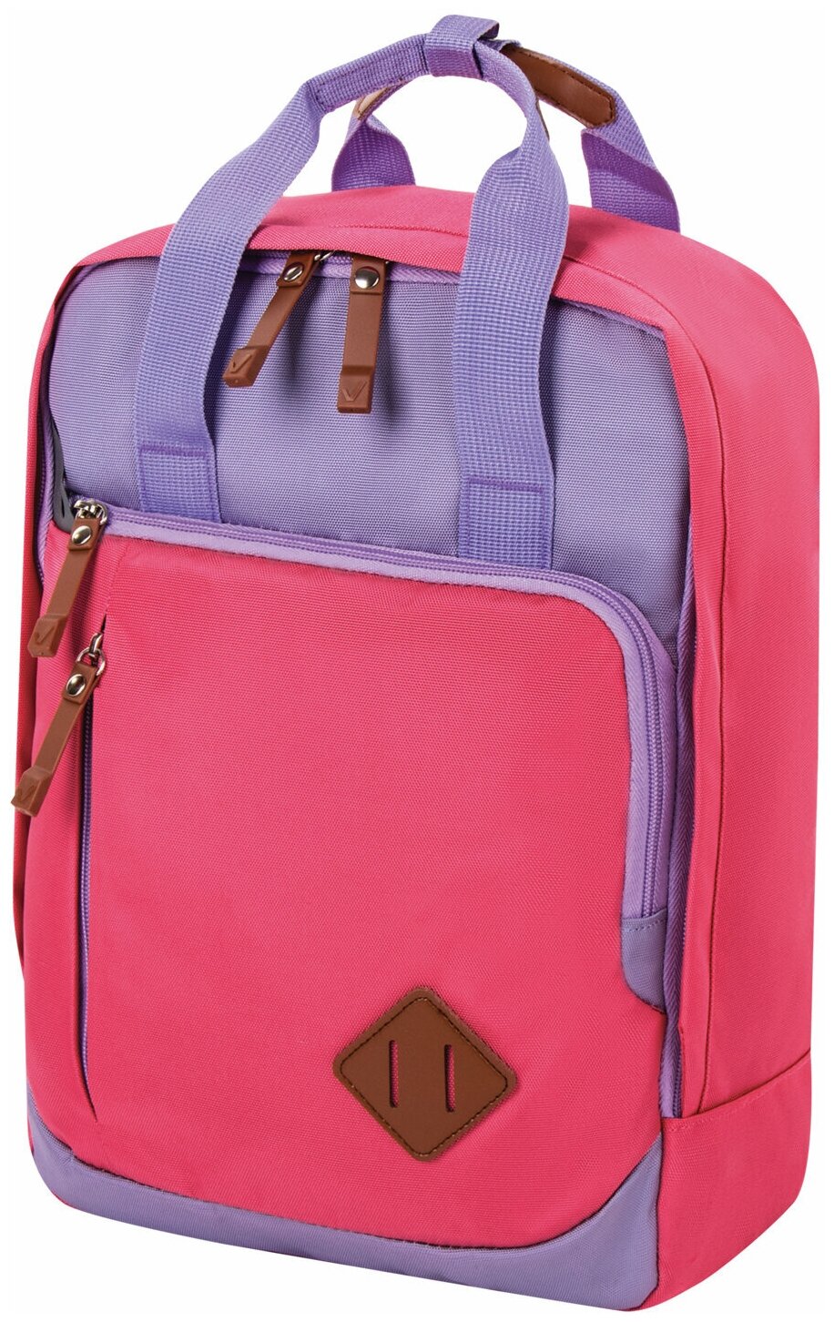 Рюкзак молодежный Brauberg Friendly, розово-сиреневый, 37х26х13 см (270092)