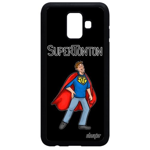 фото Противоударный чехол для мобильного // galaxy a6 2018 // "супердядя" шутка юмор, utaupia, черный