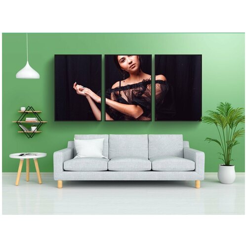 фото Набор модулных постеров для интерьера "девушка, женщина, платье" 60x90 см. в тубусе, без рамки lotsprints