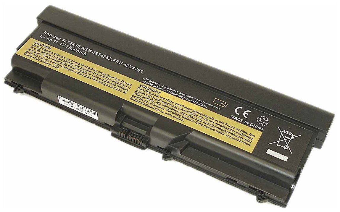 Аккумуляторная батарея для ноутбука Lenovo ThinkPad T410 (42T4235) 7800mAh OEM черная