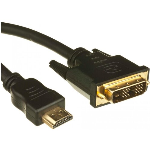 Кабель HDMI-DVI Cablexpert CC-HDMI-DVI-7.5MC, 19M/19M, 7.5м, single link, черный, позол. разъемы, экран, пакет кабель hdmi minihdmi 1 8м ver 4 3d ethernet gembird cablexpert cc