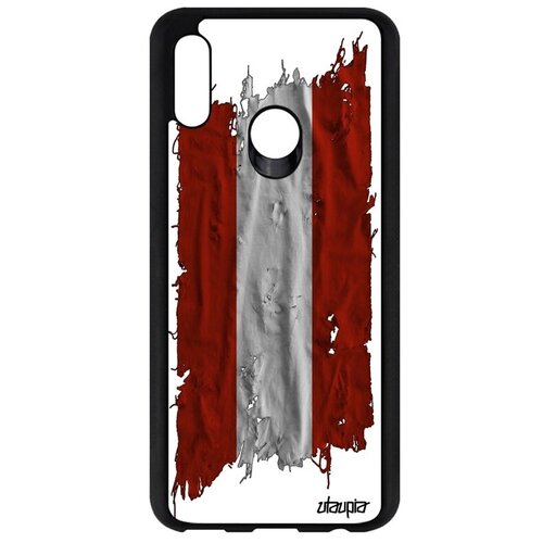 фото Красивый чехол на телефон // huawei p smart 2019 // "флаг австрии на ткани" государственный дизайн, utaupia, белый