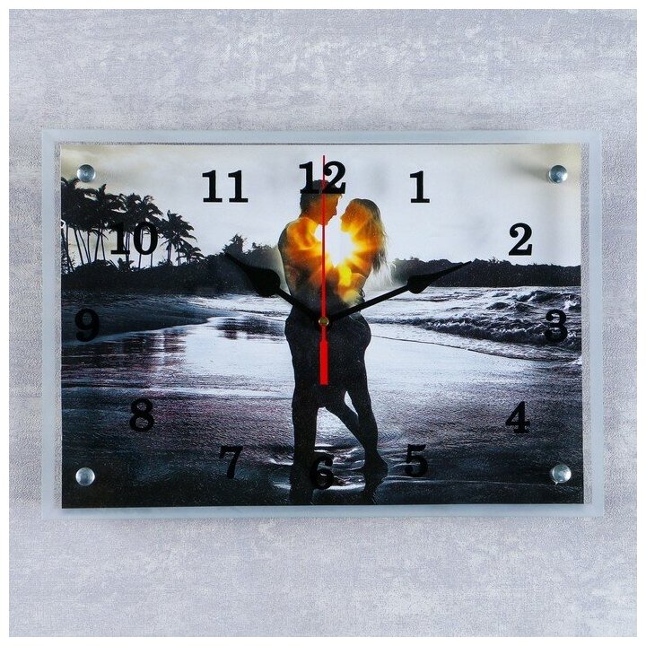 Часы-картина настенные, серия: Люди, "Влюбленная пара", 25х35 см 599302